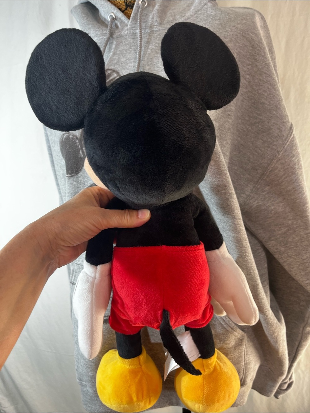Gray Mickey Mouse Graphic Hoodie Sweatshirt women’s size L + Mickey Mouse plushy - Picture 4 of 16